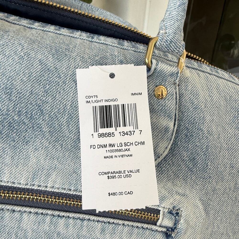 NWT Coach Rowan Large Satchel In Loved Denim CDY75 - Picture 6 of 12